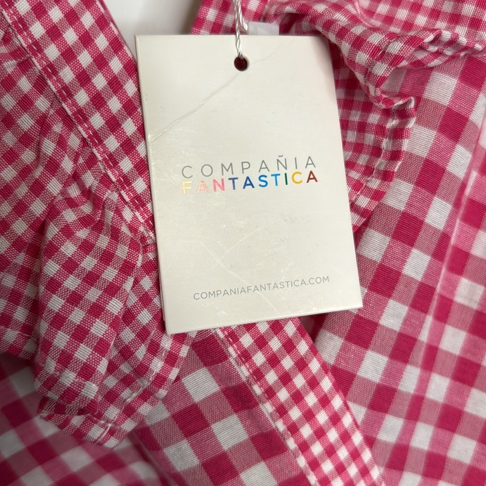 NWT Compañia Fantastica Gingham Midi‎ Dress - L - Picture 4 of 7